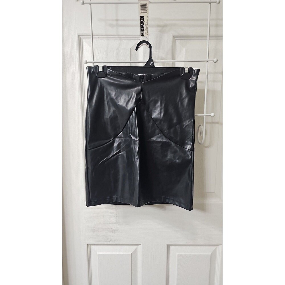 Anna-Kaci Women's Asymmetric High Waist Faux Leather Mini Skirt Size XS